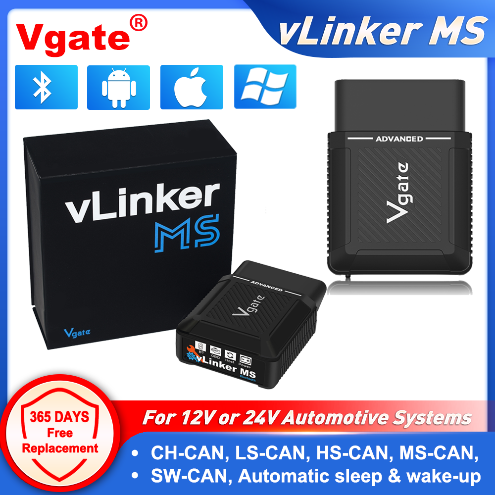 Vgate VLinker MS Bluetooth V2.3 高度な OBD スキャナ OBD2 車診断ツール OBD コードリーダー pk ELM327 IOS/Android/PC 用