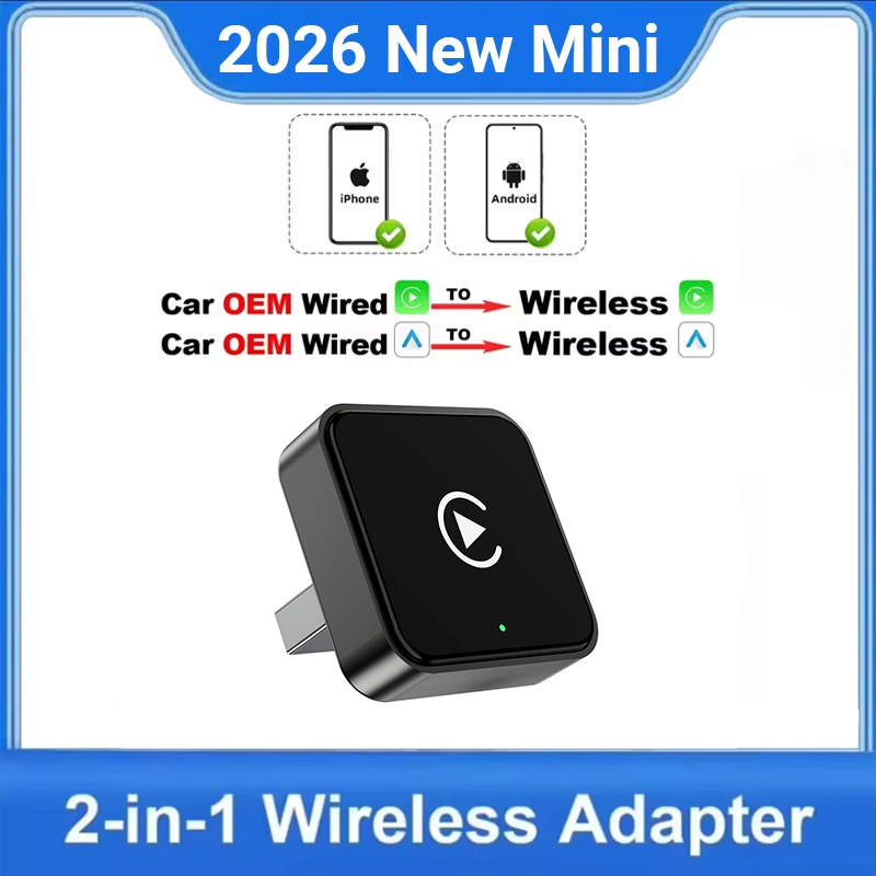 2026 新しいワイヤレス Carplay と Android オート 2in1 スマートミニボックス WIFI BT 自動接続トヨタボルボベンツ MG 起亜マツダフォード