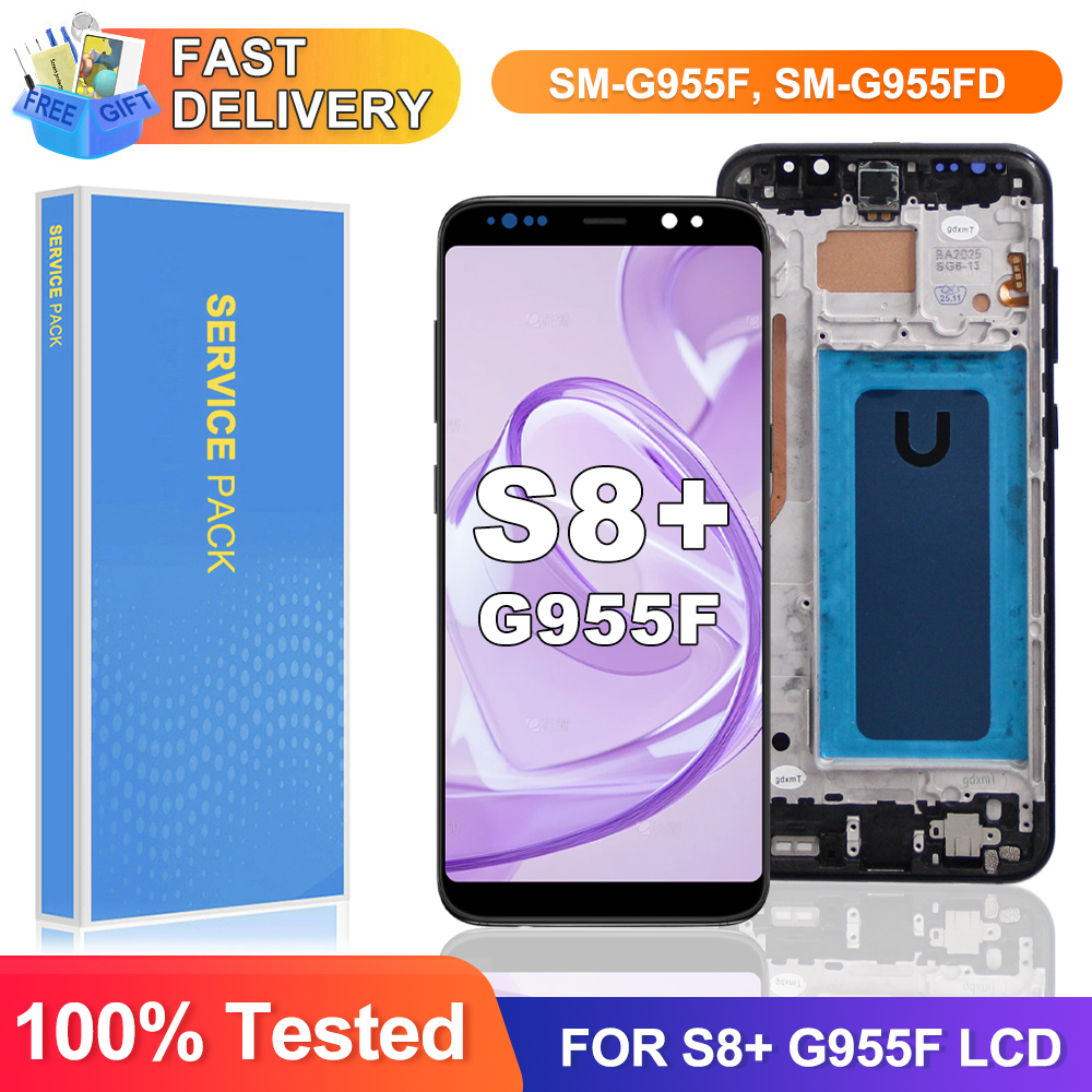 tft スクリーンサムスンギャラクシー S8 S8 プラス G955 G955F G955FD Lcd ディスプレイデジタルタッチスクリーンアセンブリとフレーム交換