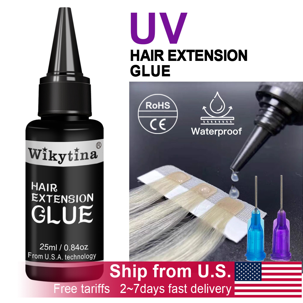 Wikytina UV V ライトヘアエクステンション接着剤 25 ミリリットル目に見えないシームレスリムーバー長期的なサロンスタイリングツールベストセラー