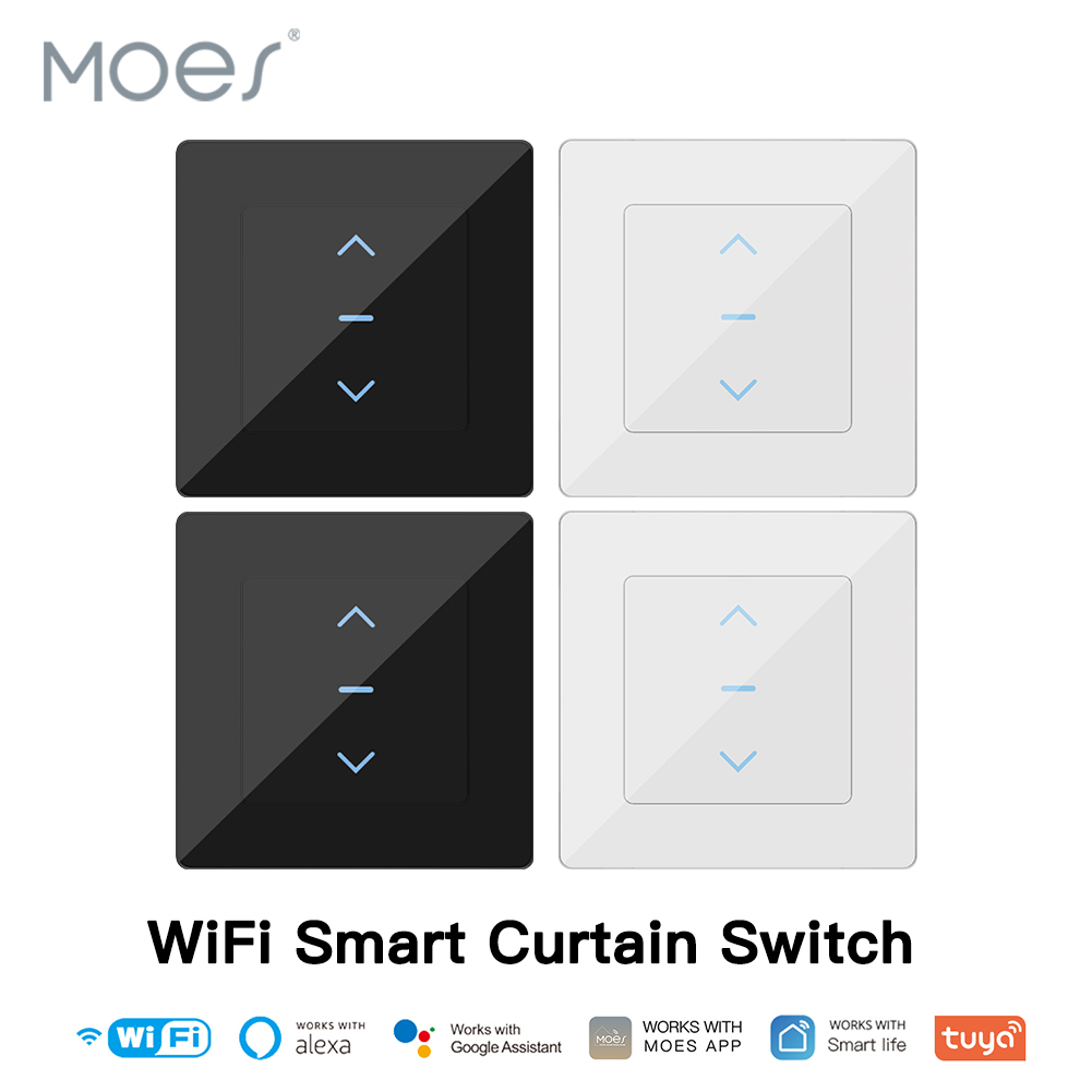 電動カーテンとローラーブラインド用の新しい WiFi スマートカーテンスイッチタッチデザインは、Tuya Smart Life アプリ Alexa Google と連携します