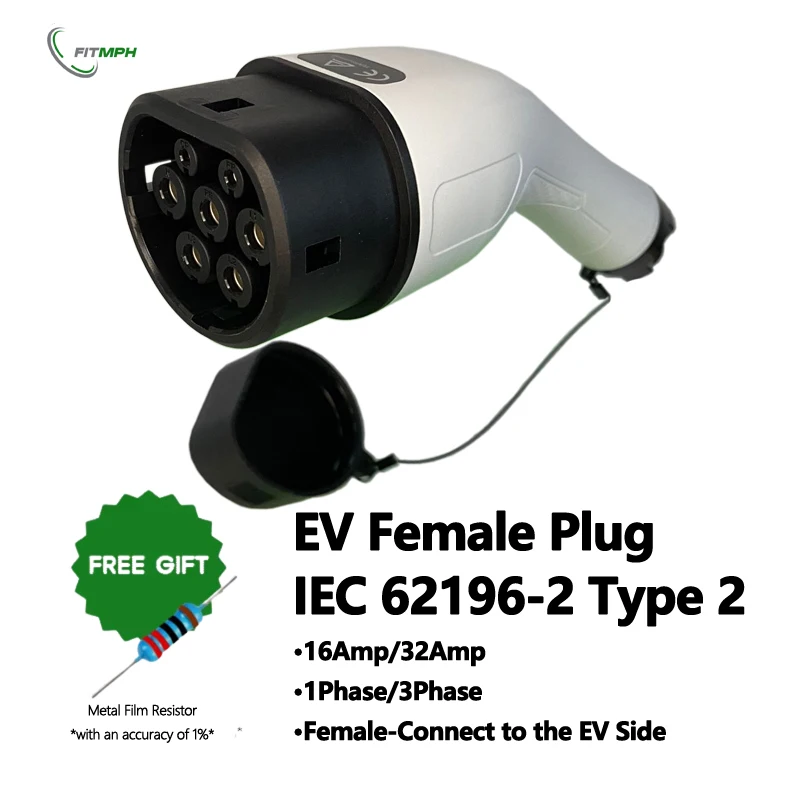 FITMPH タイプ 2 EV メス充電器プラグ 3 相 32A 22kW IEC 62196-2 電気自動車充電用コネクタ - EV 側に接続