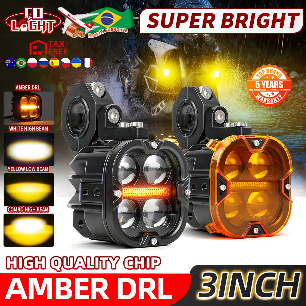 CO LIGHT オフロード使用高低ビーム黄色スポットライト 3 インチ Led オートバイプロジェクターライトキット補助ライト R1300 Gs rs