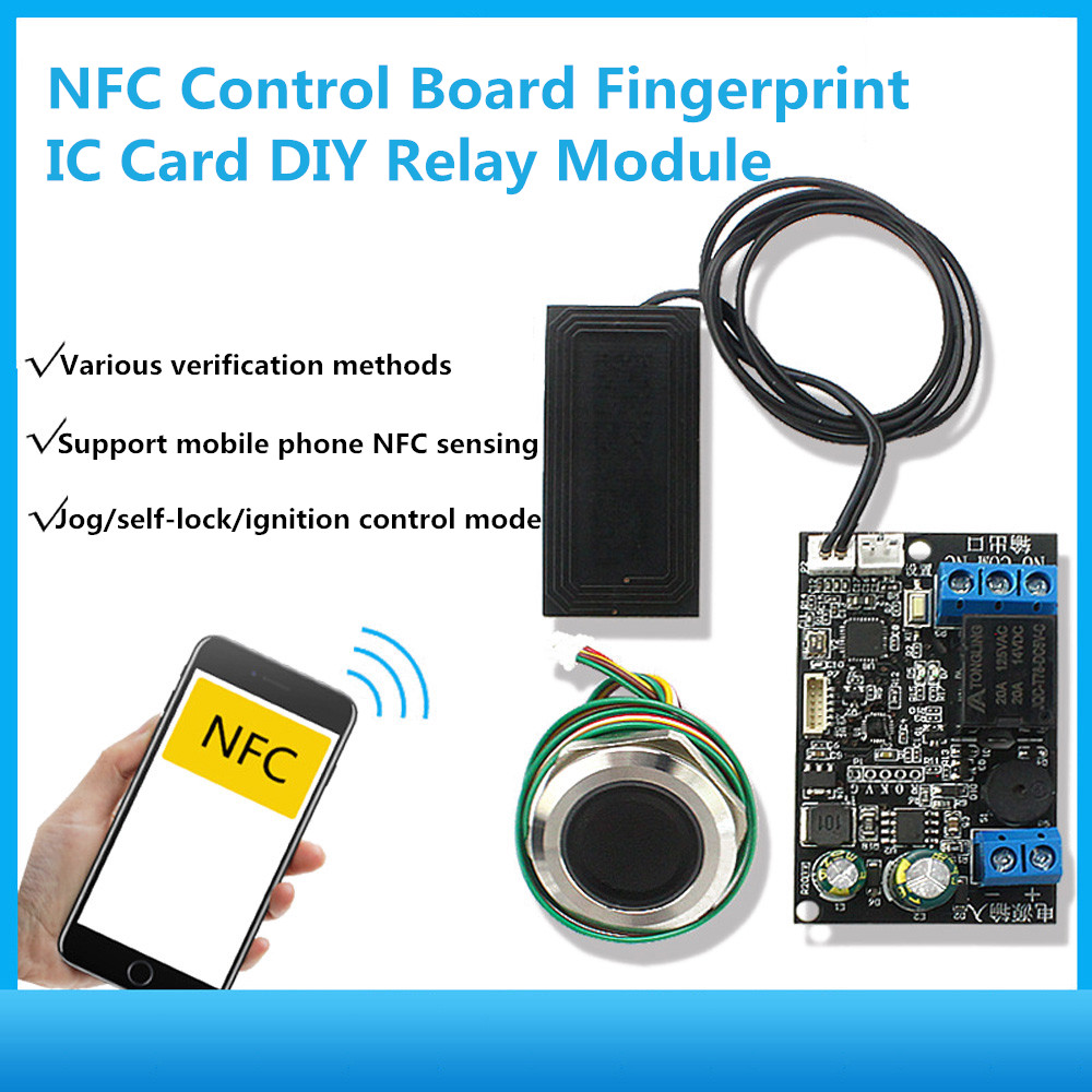 DC12-24V 携帯電話 NFC 制御ボード指紋 IC カード DIY リレーモジュール 13.56mhz アクセス制御近接カードコントローラ