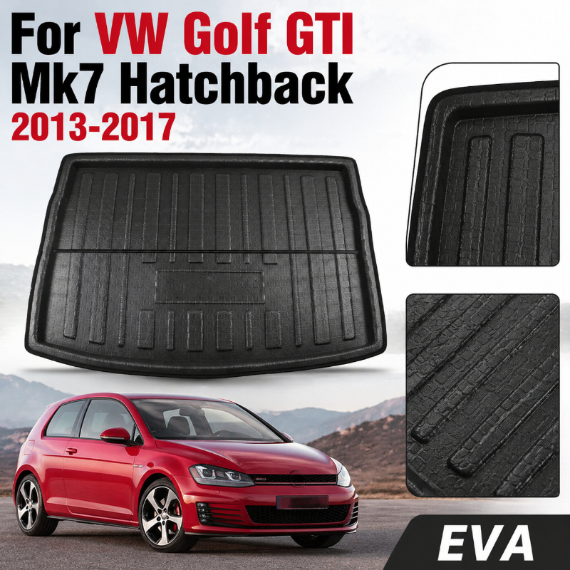 Vw ゴルフ GTI Mk7 ハッチバック 2013-2017 トランクマット車のリアトランクマットブーツ荷物トレイフロアライナーパッドマット貨物カーペット泥車