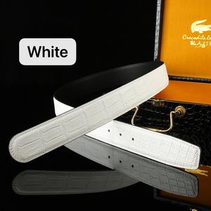 輸入クロコダイル腹革を使用したメンズベルト、バックルなし、幅3.8インチのマットレザーベルト、カスタマイズ可能。