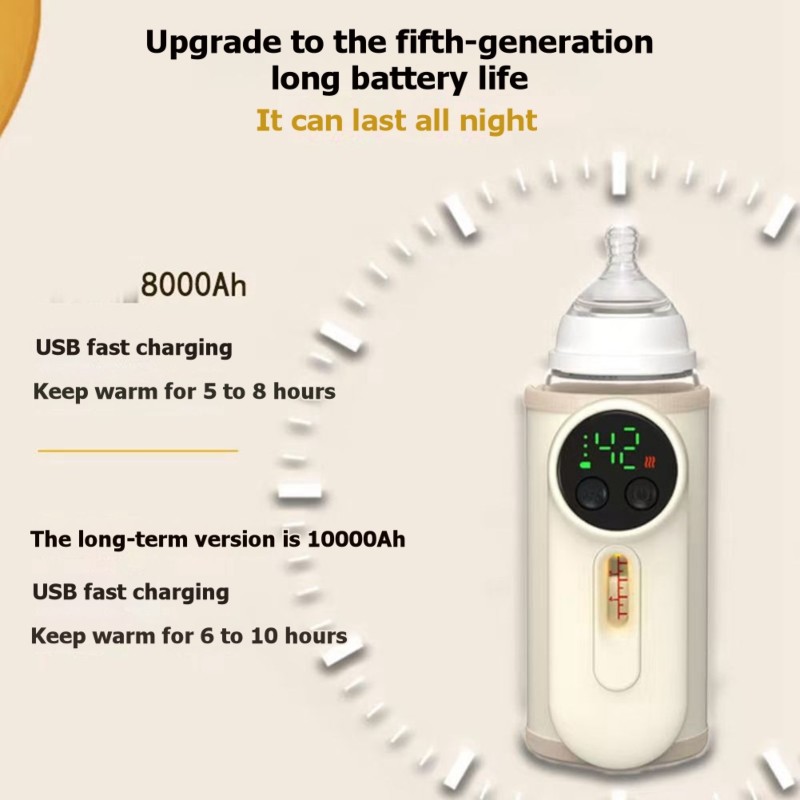 AT59 ユニバーサルサーモスタットミルクウォーマー-ポータブル USB ミルク加熱装置-家庭用および旅行用ヒーター用の二重機能