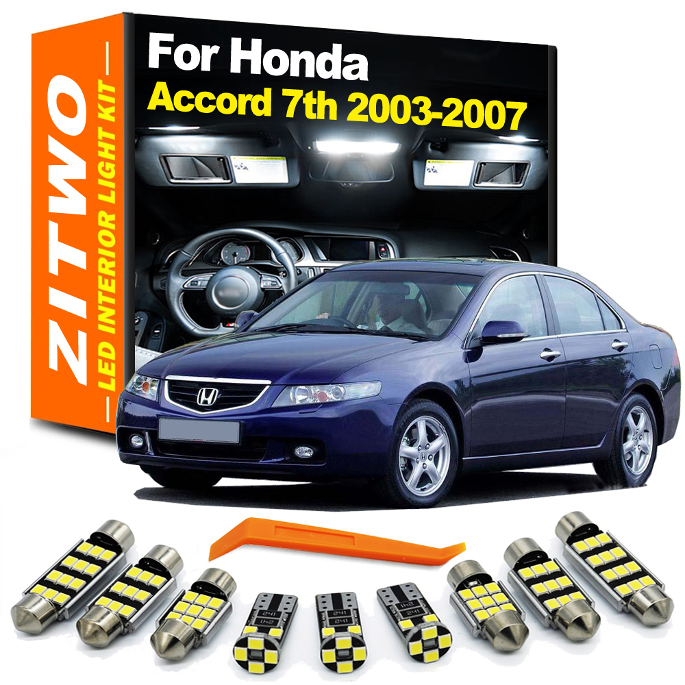 ZITWO 17 個完全な LED インテリア読書電球キットホンダアコード 7 VII MKVII MK7 7th 2003 2004 2005 2006 2007 ドアランプ