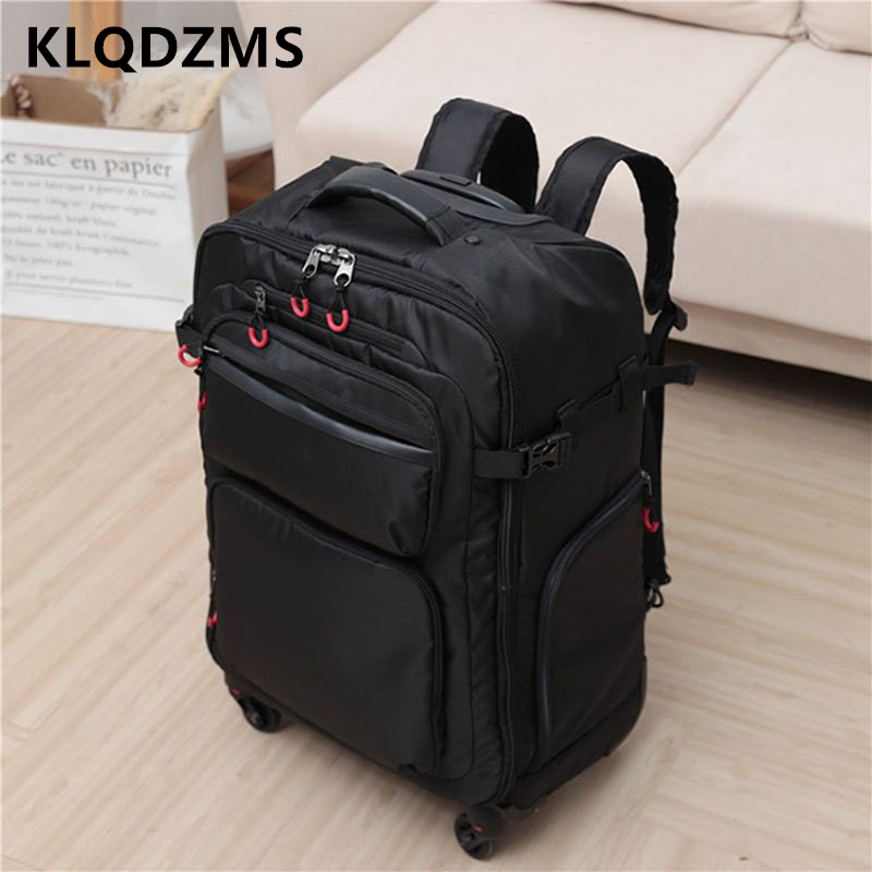 KLQDZMS 高品質スーツケース 18 "20 インチ搭乗ボックス 22" オックスフォード布トロリーバッグメンズショルダーバッグ車輪付き荷物