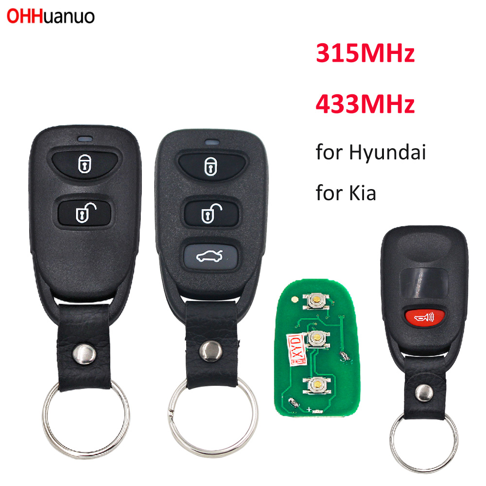 3 1 ボタンリモコン 315MHz KIA セラート用ヒュンダイエラントラソナタ 433MHz Kia Carens ツーソンサンタフェ用