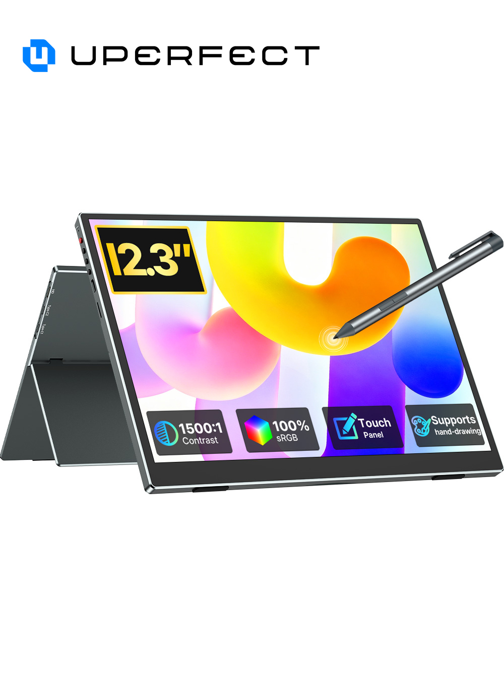 完璧な 12.3 "描画ボードスタイラス付きポータブルモニタースイッチ 2 超スリムタッチスクリーントラベルモニター 1280P IPS スクリーン