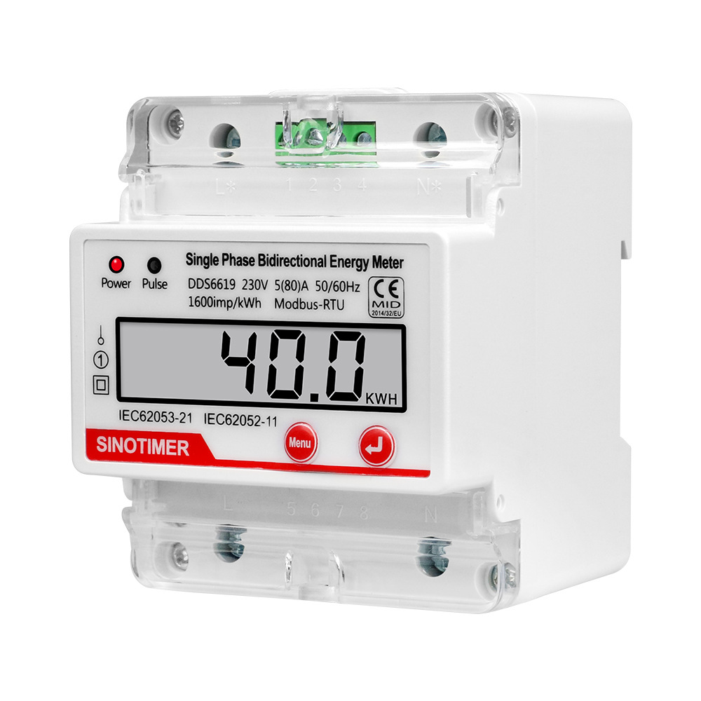 AC 230V 80A 4P 単相双方向電力量計 KWH RS485 Modbus RTU 通信消費電力