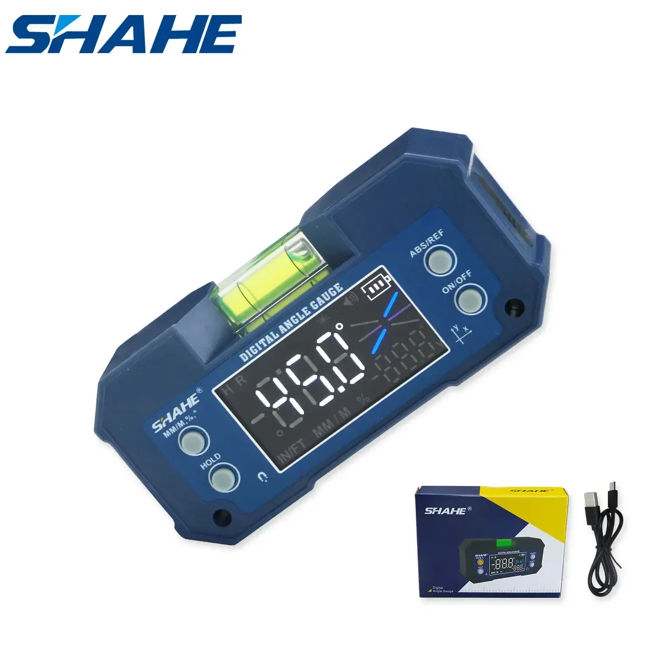 SHAHE 二軸デジタル分度器傾斜計充電式デジタル角度ファインダーレベルボックスオプションの無線伝送