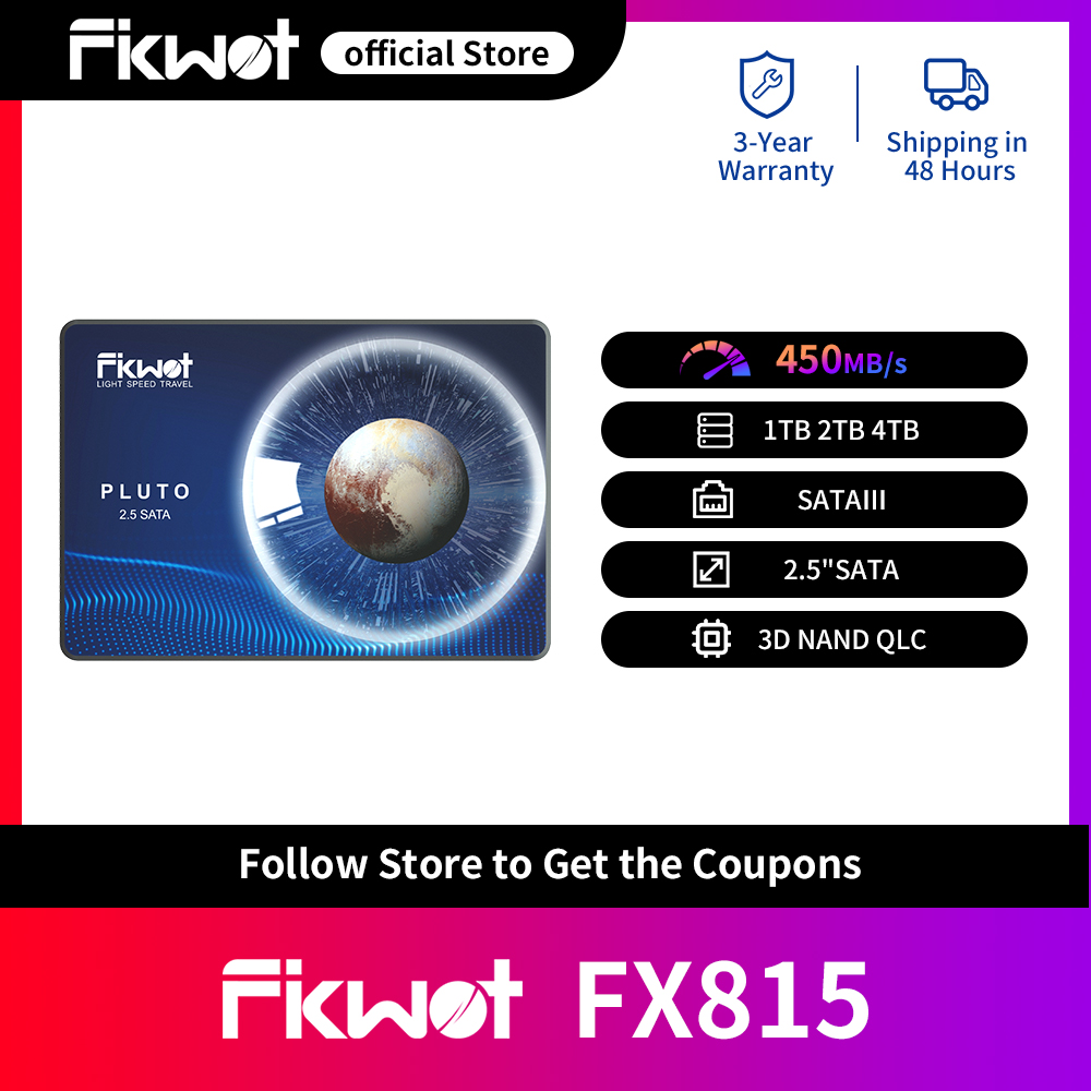 Fikwot FX815 SSD 2.5 "SATA SSD 1TB 2TB 4TB 内蔵ソリッドステートドライブ 450MB/s 3D NAND QLC キャッシュラップトップ用