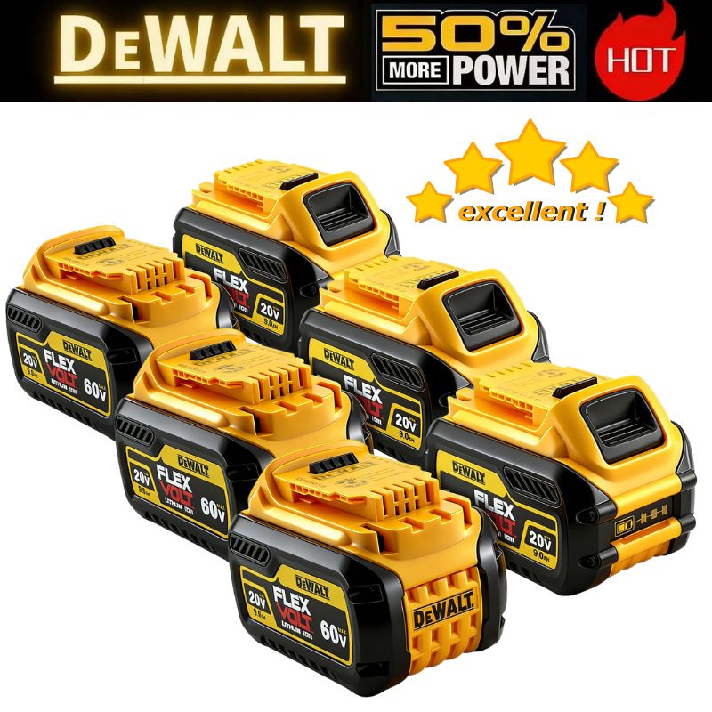 DeWALT 100% オリジナルバッテリー 20V/60V 9000mAh 最大フレックスボルト DCB200 DCB205 DCB206 DCB209 電動工具バッテリー航空輸送~