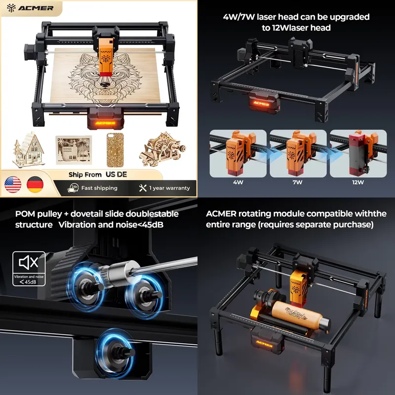 S2 12 ワット 7 ワット 4 ワット彫刻アップグレード可能な DIY 切断機作業エリア 300*300 ミリメートル彫刻可能な木材漆塗り金属
