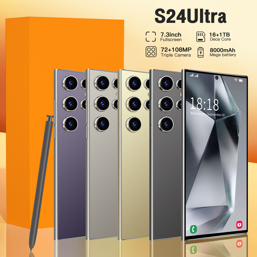 S24Ultra 5G スマートフォン 7.3 インチ OLED ディスプレイ 16G+1TB Android 14 ロック解除済み携帯電話ゲーム用スマートフォン