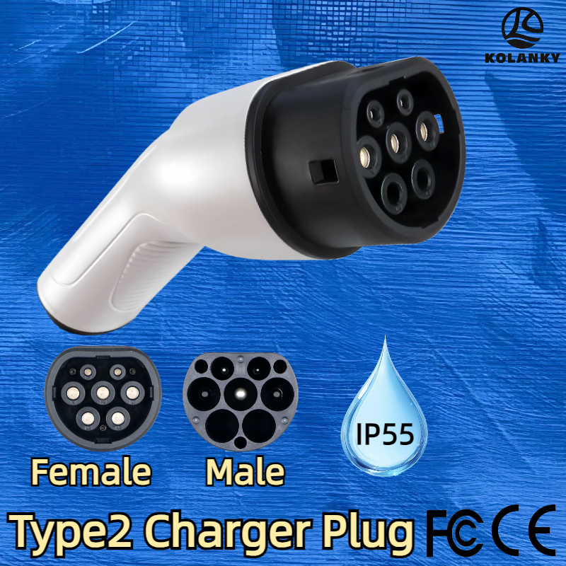 Type 2 EVs FaMale EV Charger Plug charging gun head of Connect Car Socket male Converter Connect Charging  Socket3.6/7.2/11/22KW
