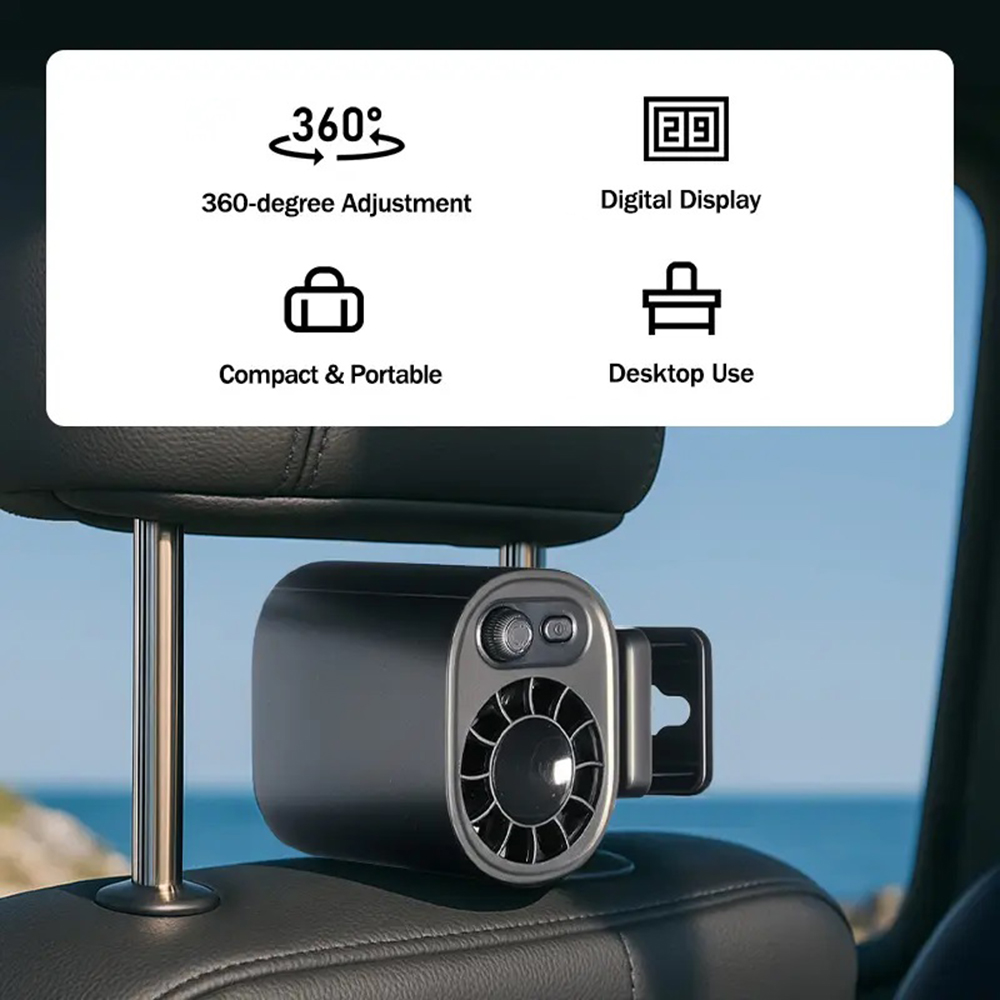 ポータブルクリップオンファン、1400mAh USB充電式ミニファン、100速風速の360°回転パーソナルファン、傘に最適