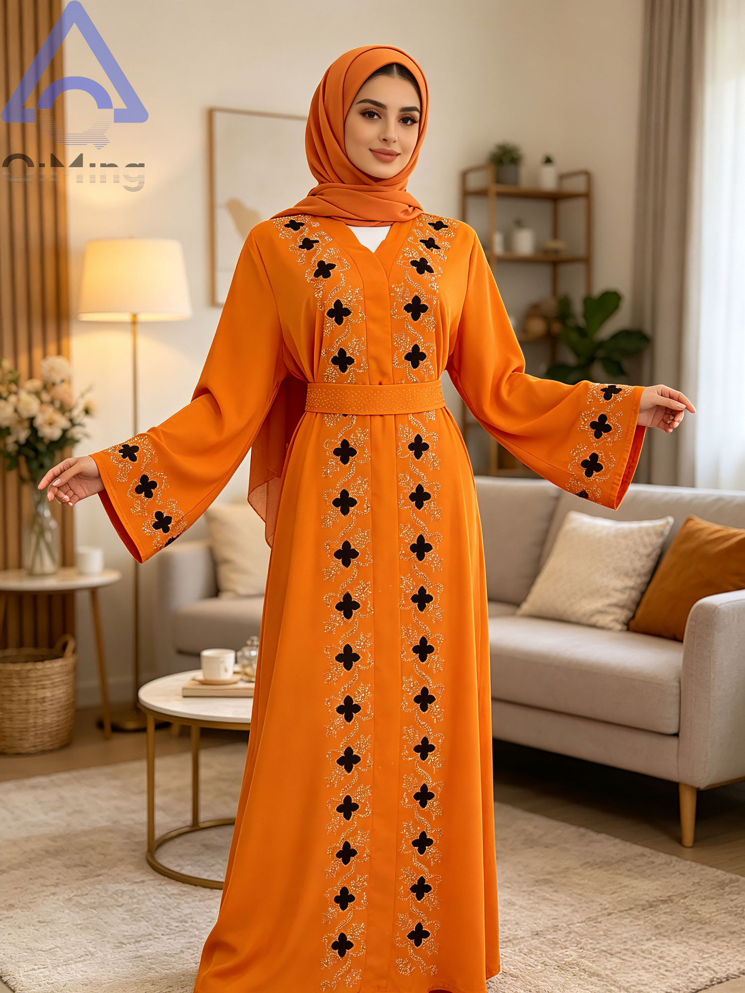 イスラム教徒ダイヤモンドローブ女性花クローズドアバヤヒジャブセットドバイ高級アラビアラマダンドレスイスラムマレーシアの祈りの衣装