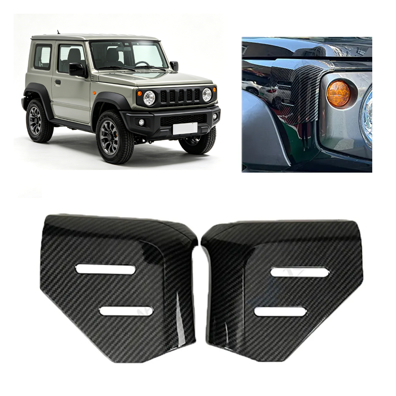 フロントフェンダー装飾コーナーラップランプ衝突防止ジムニー JB64 JB74 2019 トリムカバーテールゲートアングルカバー外装