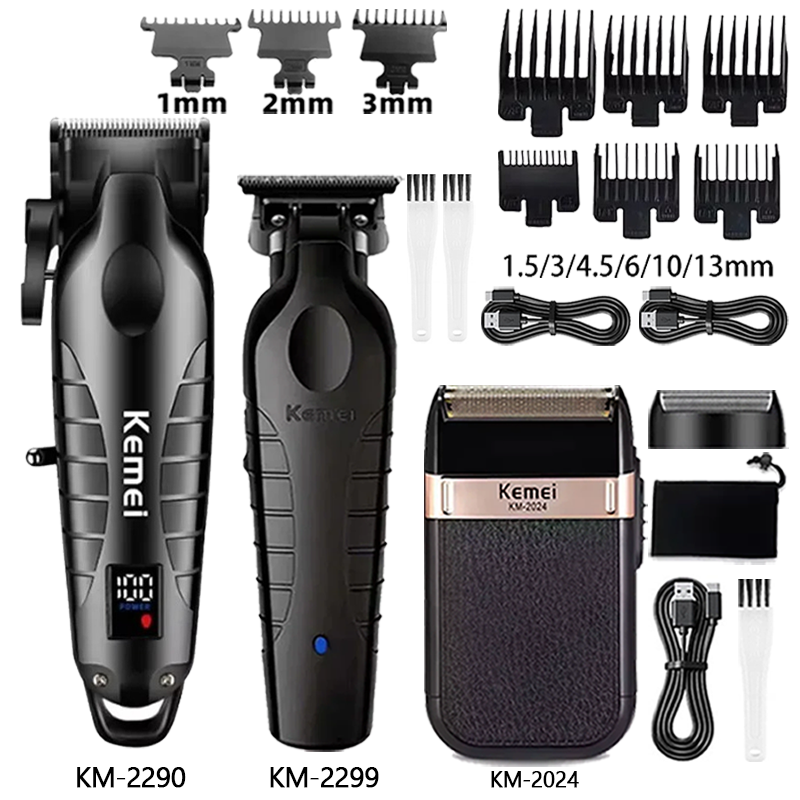 Kemei バリカン理髪刃ヘアカット機クリッパーグルーミングコードレス充電式シェーバー Km-2299 Km-2290 Km-2024