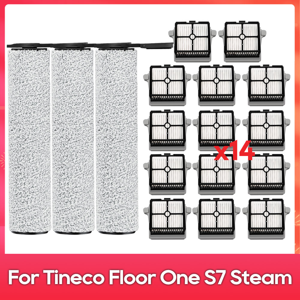 (Tineco Floor One S7 スチーム) 掃除機スペアパーツアクセサリーローラーブラシ Hepa フィルターキットに適合