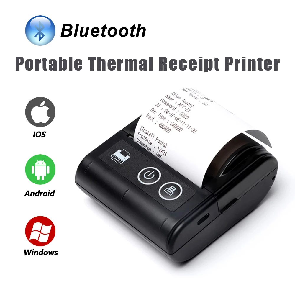 ポータブルサーマルレシートプリンタ 58 ミリメートルミニ携帯請求書 POS プリンタ USB Bluetooth ワイヤレス Android IOS PC サーマル Impresora