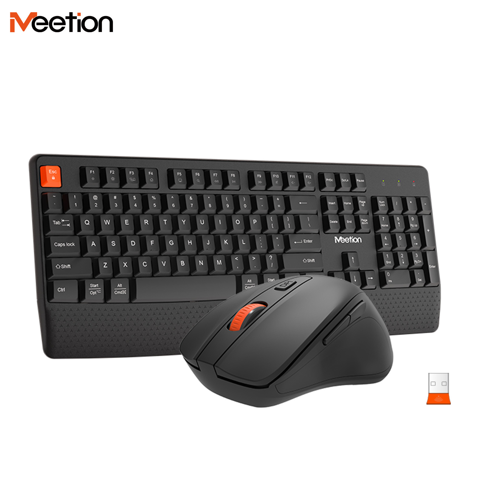 2.4G Wireless Keyboard Mouse Set For PC Laptop Ergonomic Low Noise Keyboard Mouse Combo 1600DPI Adjustable Mouse For Home Office