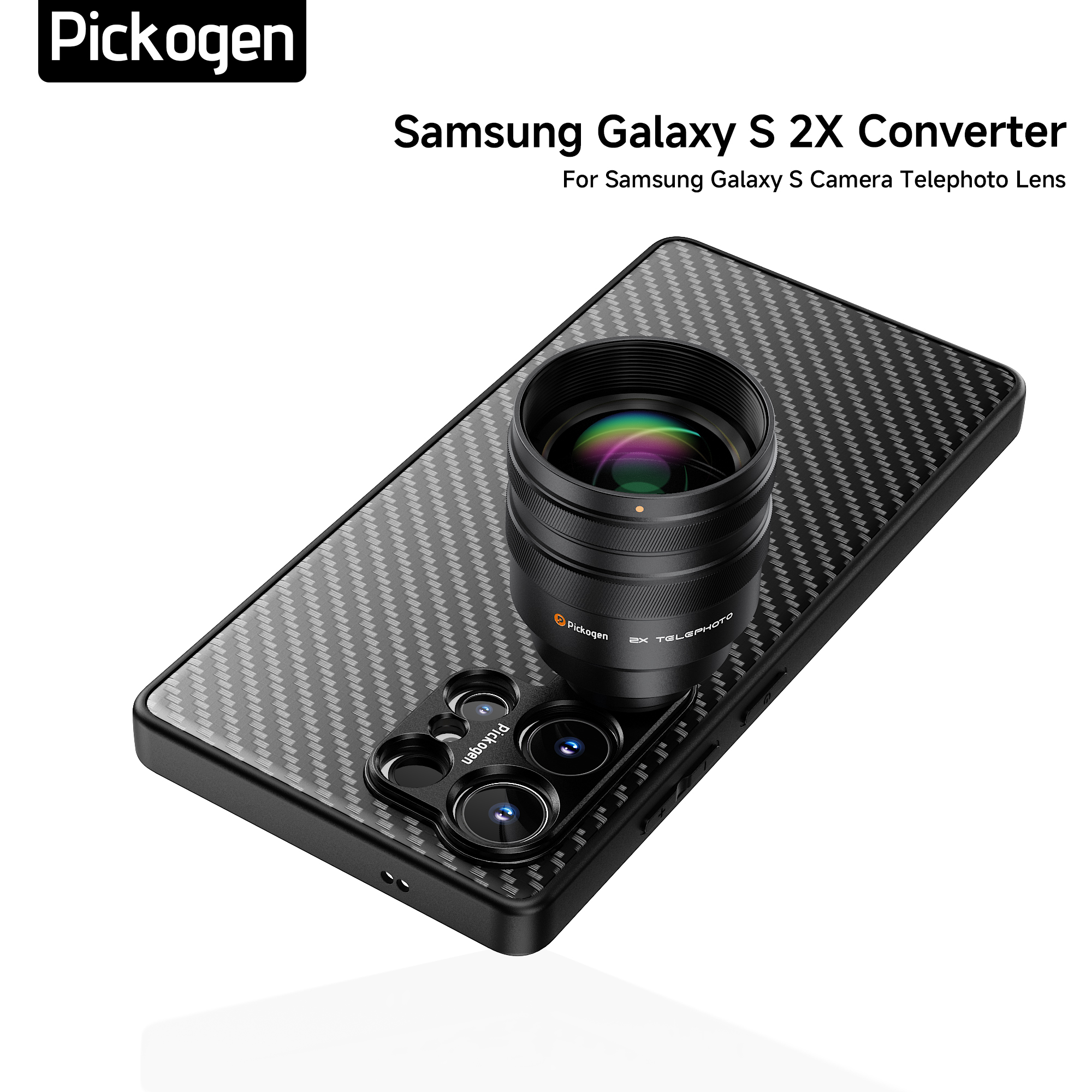 Pickogen 2X コンバータ携帯電話望遠レンズ用、テレコンバータと 17 ミリメートルスレッド電話ケースサムスン S24/S25/S26 ウルトラ