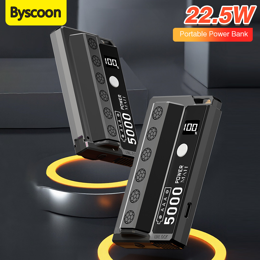取り外し可能なパワーバンク 22.5W 高速充電超軽量交換可能 21700 バッテリー (付属しません) iPhone Samsung 用ポータブル充電