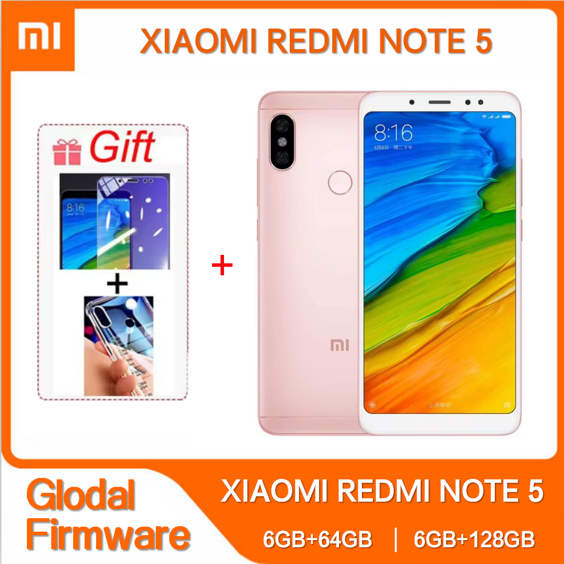 オリジナル Xiaomi Redmi 注 5 6 ギガバイト 128 ギガバイトデュアル SIM 5.99 ''携帯電話 12MP 5MP 13MP Snapdragon 636 オクタコア 4 グラム携帯電話