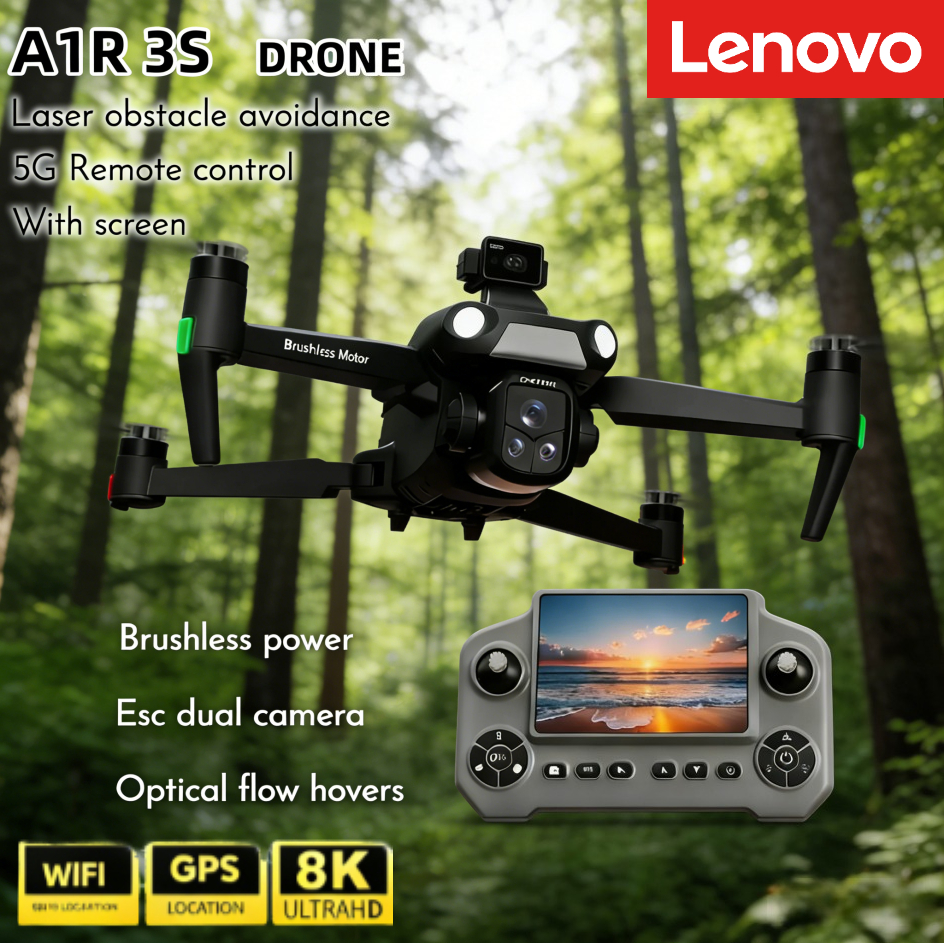 Lenovo A1R 3S GPS ドローン 8K プロフェッショナルカメラ空中 FPV ブラシパワーレーザー障害物大画面リモコン折りたたみ式