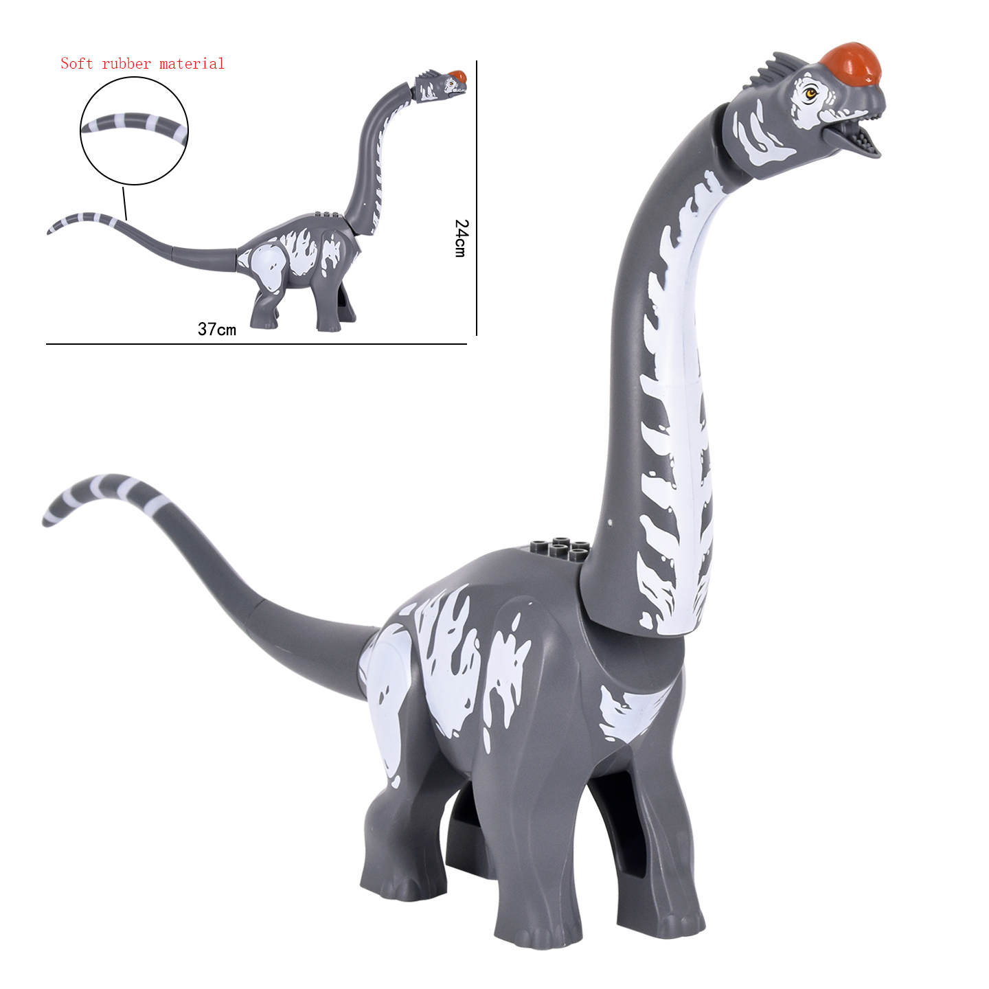 ジュラ紀恐竜世界ティタノサウルス現実的なデザインソフトゴム素材ビルディング Bolcks レンガ Dinosauios パークフィギュアおもちゃ