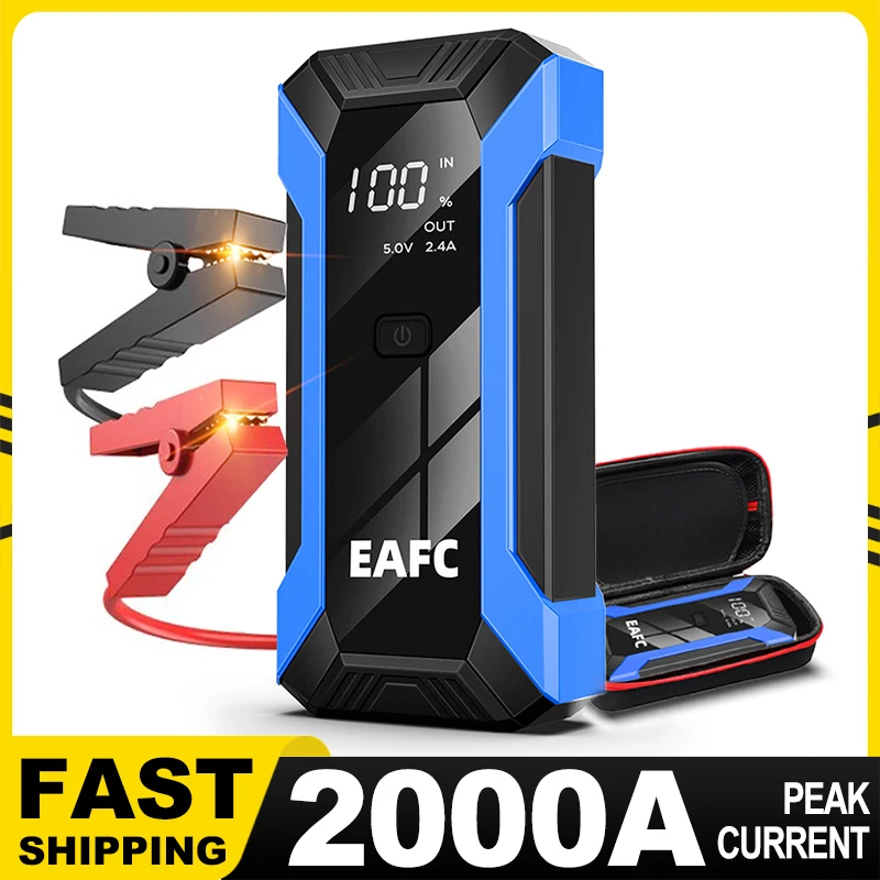 車のジャンプスターター 2000A バッテリー充電器 1200A/1000A 緊急始動照明パワーバンク車のブースター 12V 車両始動用