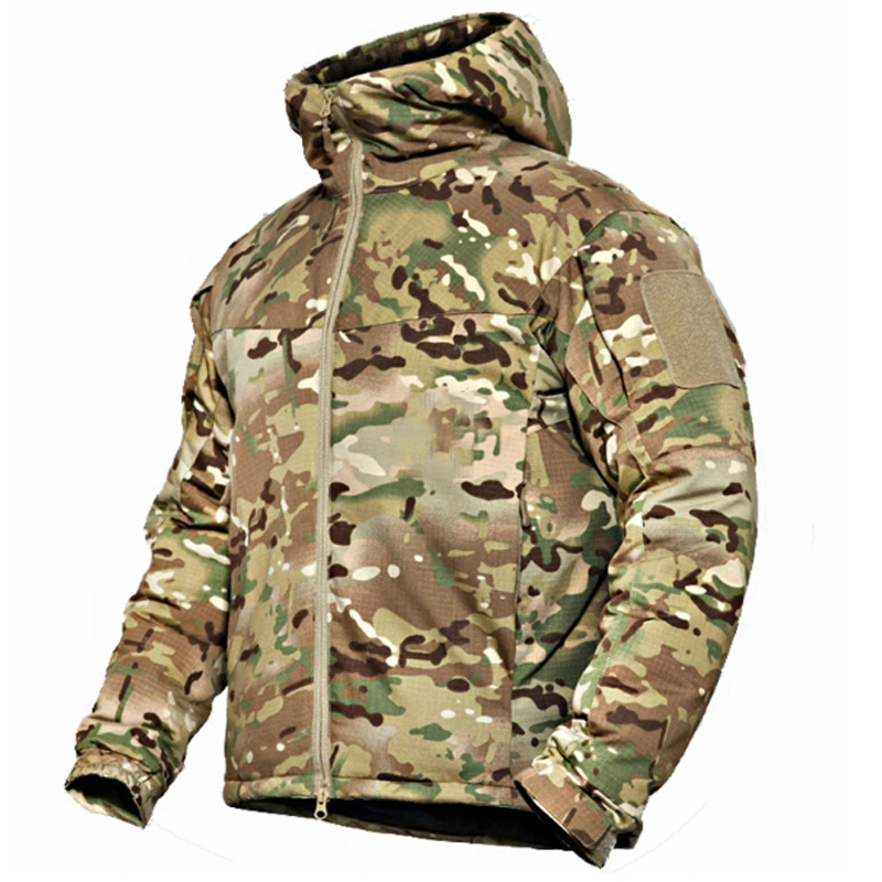 冬のパーカー男性の戦術的なジャケット加熱軍用ジャケット保温フード付きコートウインドブレーカーマルチカム熱迷彩服