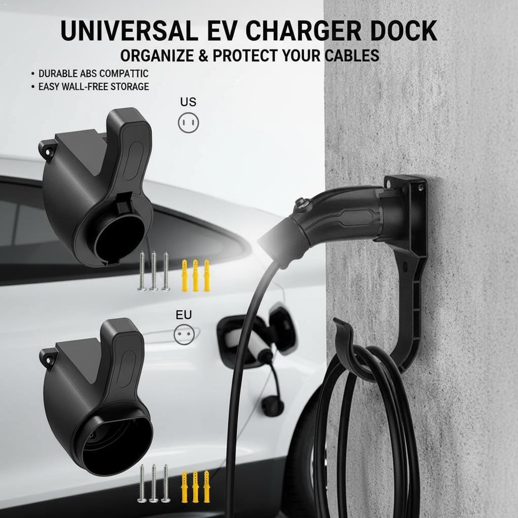 ポータブル EV 充電器プラグスタンド TESLA NACS タイプ 1 タイプ 2 GB/T 車の充電器ウォールマウントブラケットケーブルオーガナイザー