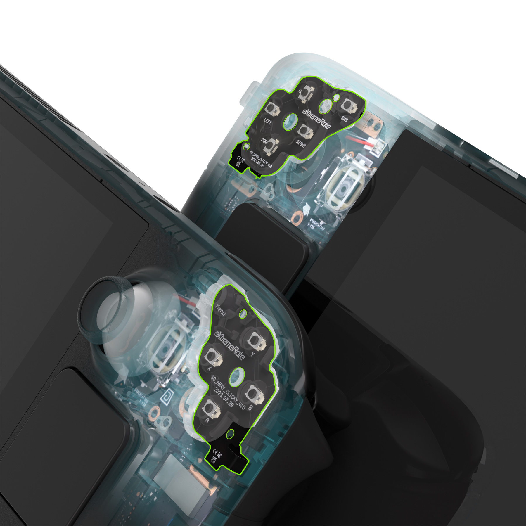 eXtremeRate フェイスクリッキーキット Steam Deck LCD ハンドヘルドコンソール用 カスタム Dpad View A B X Y メニューキー フェイスボタンマウスクリッキーキット