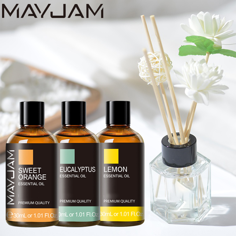 MAYJAM 3 ボトル天然エッセンシャルオイル 30 ミリリットルアロマオイルアロマセラピーホーム/オフィス/ホテル/車芳香剤スイートオレンジレモン