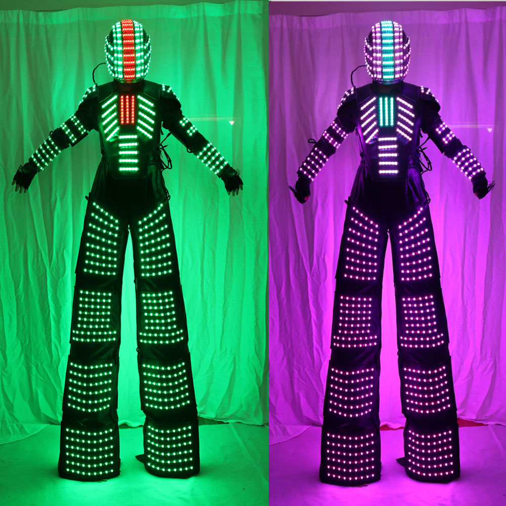 Hora Loca パーティーステージパフォーマンス Led ロボット衣装 Rgb 変更色 LED 高床式ロボット LED ロボット衣装