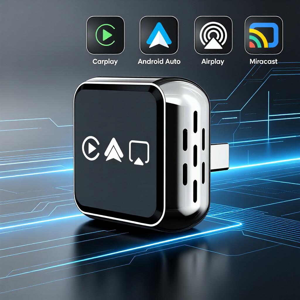 2026 ワイヤレス Carplay アダプター 4in1 Android 自動接続 Airplay ミラーリンク画面 USB プラグプレイ Apple および Android CarPlay 用