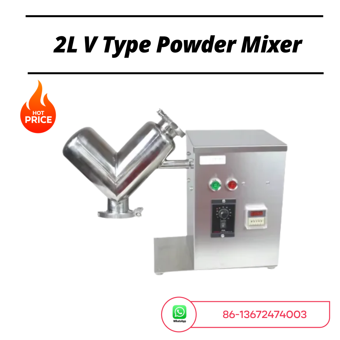 2L Small V Type Powder Mixer VH-2 Mixing Machine Blender for Pharmaceutical Food