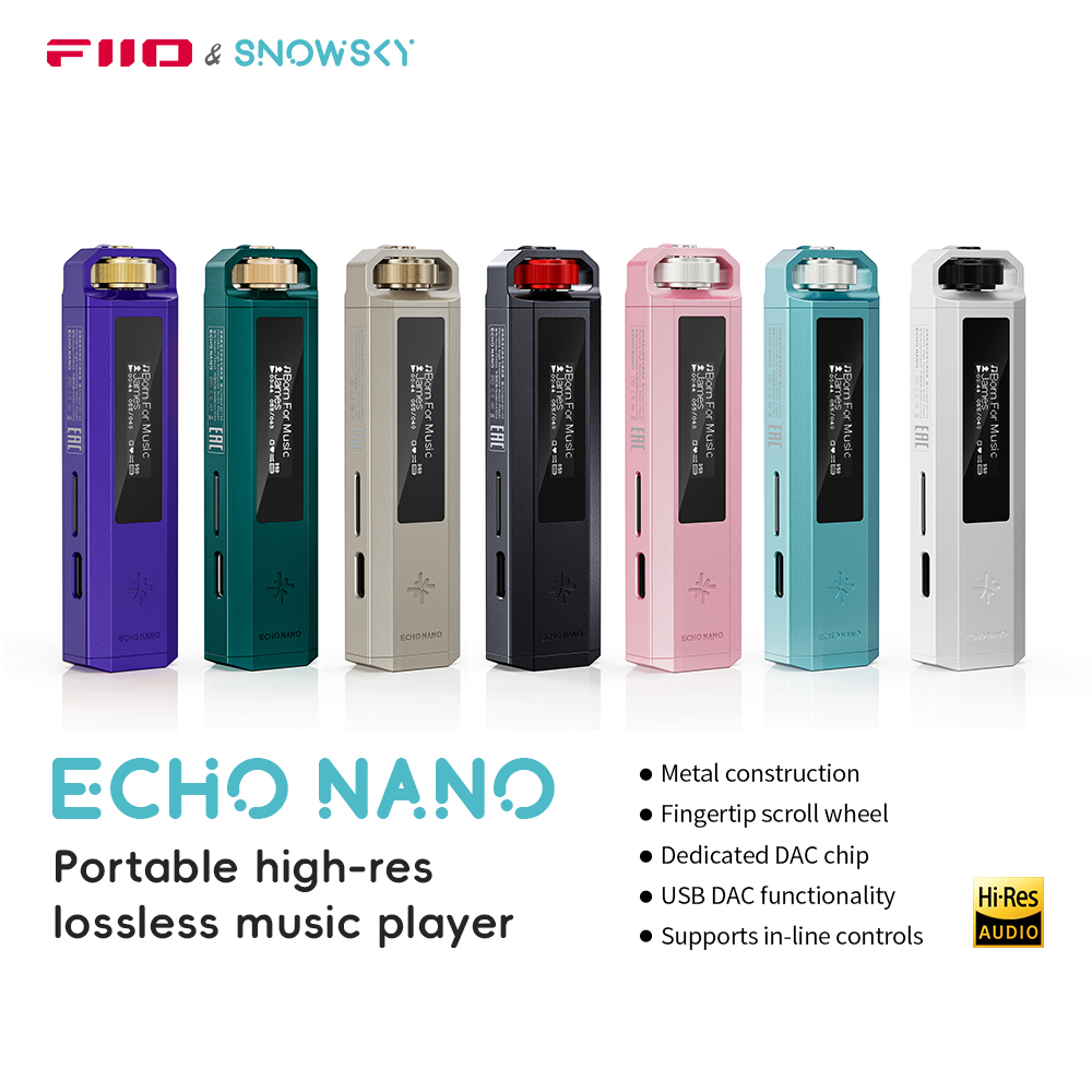 FiiO ECHO NANO/ECHO ハイレゾ デジタルオーディオプレーヤー 音楽プレーヤー 3.5mm/4.4mm バランス出力 カラースクリーン