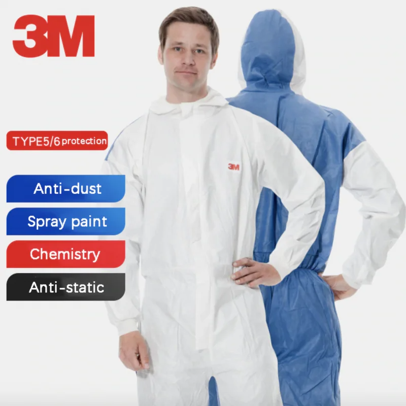 3 メートル 4535 化学保護つなぎ服ジャンプスーツフード SMS 素材通気性防塵農薬塗装服