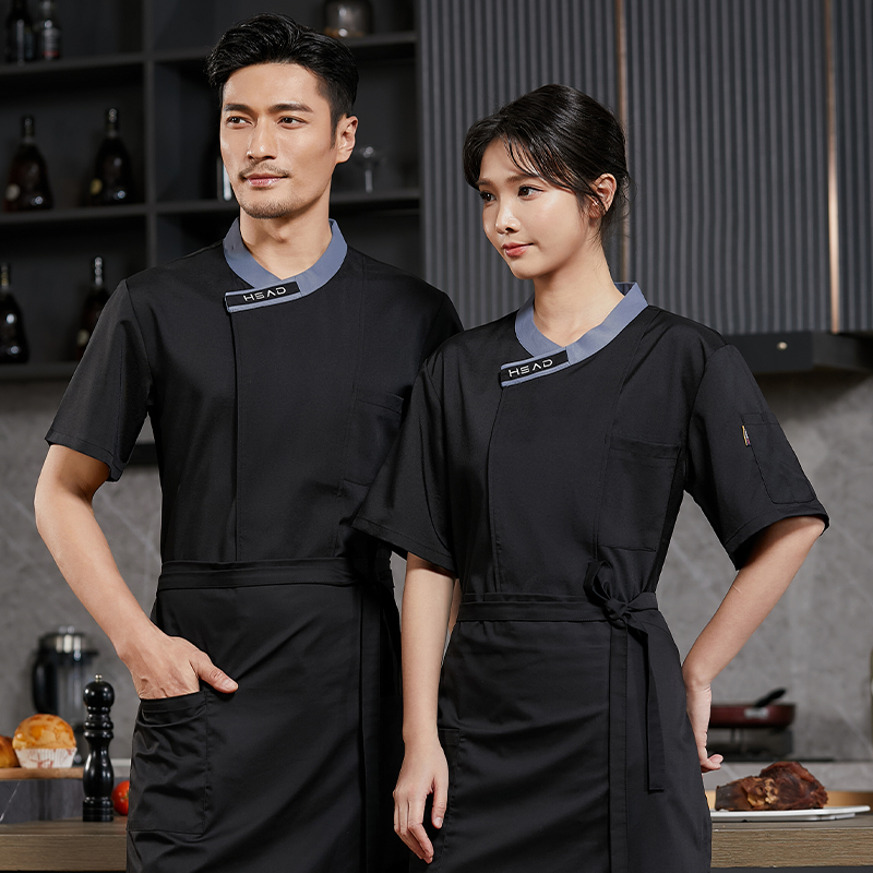 ケータリングキッチン制服女性シェフのジャケットプロの調理服ホテルのコックシャツレストランウェイター作業服