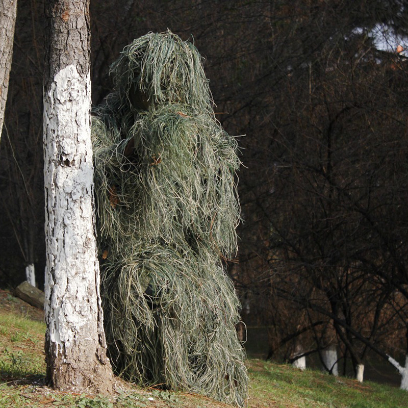 迷彩服 3D 枯れ草 Ghillie スーツ 5 個スナイパー狩猟スーツ狩猟服鳥観察スーツ