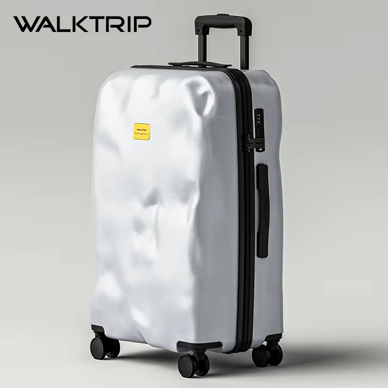 クリエイティブスーツケース隕石クレーター不規則なデザインレトロトレンドローリング荷物旅行20/24/26/28インチTSAロック付きPC素材