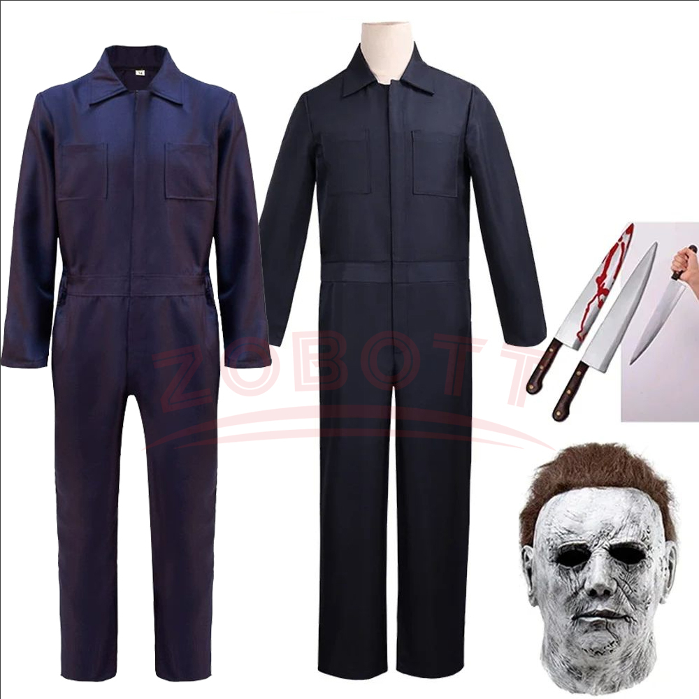 マイケルマイヤーズハロウィンコスチュームコスプレキルマイケルマイヤーズコスプレ衣装血まみれの服パーティースーツ小道具男性のための