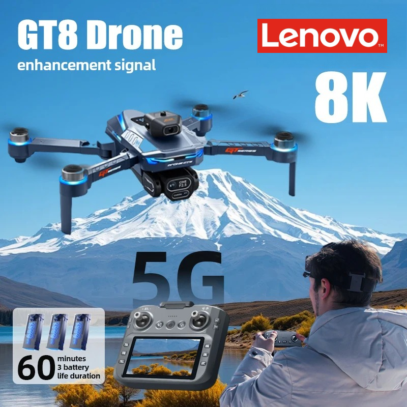 レノボ GT8 ドローン 8K プロフェッショナル 4K HD カメラ 5G ブラシレスモーター航空写真オプティカルフロースクリーン RC クアッドコプター