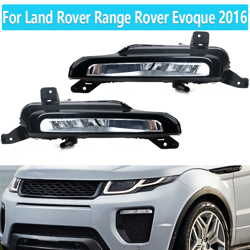 LED デイタイムランニングライトランドローバーレンジローバー Evoque 2015 2016 2017 2018 車 LED ヘッドライトフロントバンパーフォグランプライト